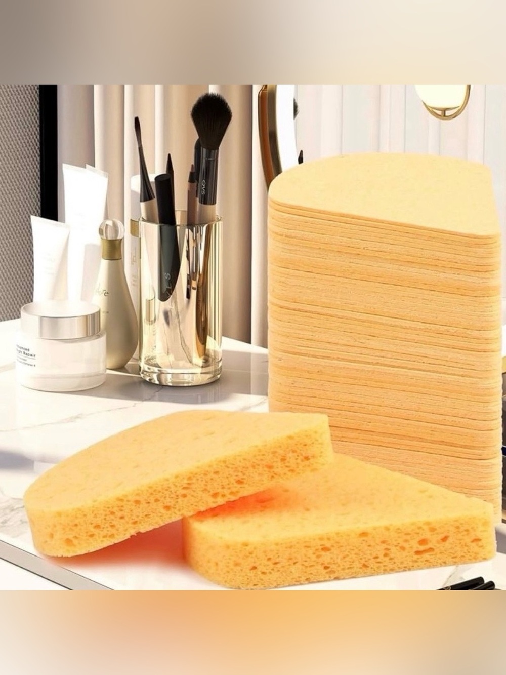 💞 New 48-Count Compressed Triangle Facial Sponges for Cleansing & Exfoliation